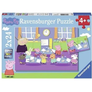Ravensburger Пъзел Ravensburger от 2 x 24 части - Прасенцето Пепа в училище (09099) - ozone