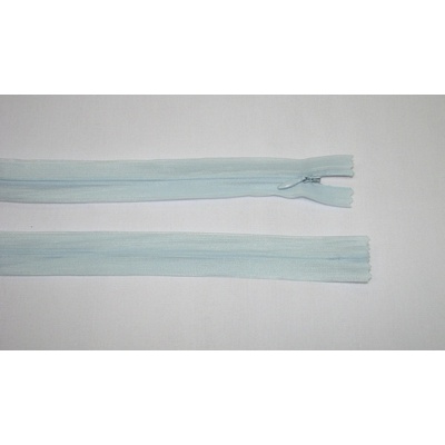 Zips krytý 3mm svetlo modrý nedeliteľný 55cm dederon