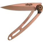 DEEJO 7hn004 mirror naked copper / Ултралеко джобно ножче с лъскава повърхност в цвят червена мед (7hn004)