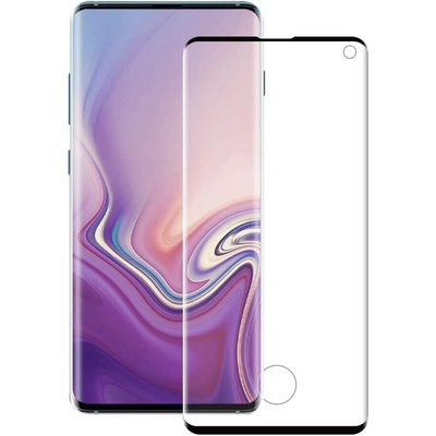 Eiger 3D Glass Edge to Edge Full Screen Tempered Glass - калено стъклено защитно покритие с извити ръбове за целия дисплея на Samsung Galaxy S10 (черен-прозрачен)
