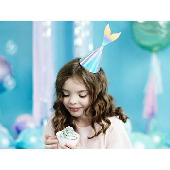Party Deco Парти Шапки Русалка, Преливащ се цвят - (1 пакет / 6 бр. )