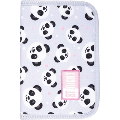 ST.RIGHT Ученически несесер St. Right Grey Panda - 1 отделение с 2 крила (655319)