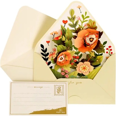 Луксозна 3d картичка - Букет Цветя (К86296-5)