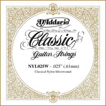D'Addario NYL025W Единична струна за китара (NYL025W)