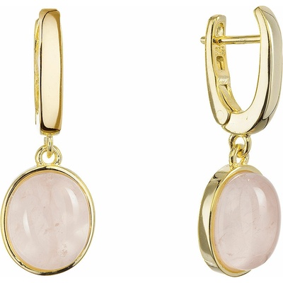 Evolution Group Pozlacené visací náušnice s růženínem 11737.3