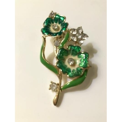 Fashion Jewelry brož květina 11-jj009 zelená