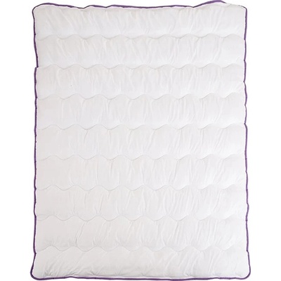 Textilomanie Celoročná prikrývka prešívaná BELLA LAVENDER biela 140x200