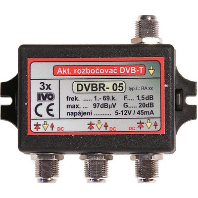 Ivo DVBR-05 aktivní rozbočovač 3x výstup"F" 20dB zisk