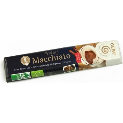 Gepa Bio bílá a mléčná pralinková tyčinka macchiato, 37,5 g