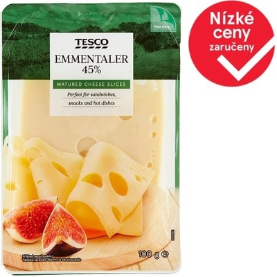 Tesco Emmentaler 45% plátky 100 g