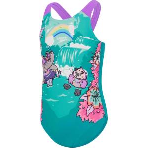 Speedo Цял бански girls learn to swim printed crossback
