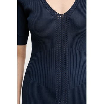 Herve Leger Рокля Herve Leger Aria в тъмносиньо среднодълга с кройка по тялото DCR8524128 (DCR8524128)