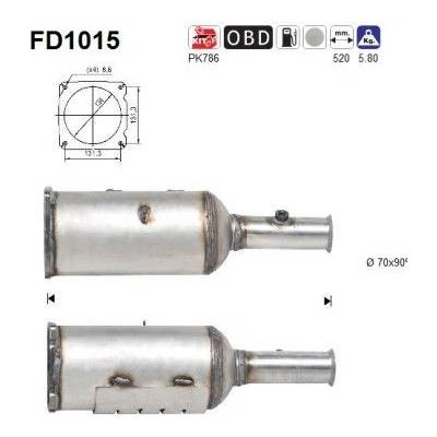 Filtr sazových částic, výfukový systém AS FD1015