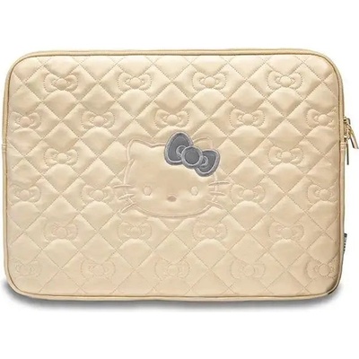 Hello Kitty Чанта за лаптоп Hello Kitty Zip PU Quilted Bows, 14", златиста (3666339190378)