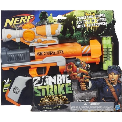 NERF Zombie Strike Blaster s čistým výstrelom