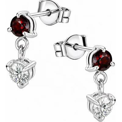 Zlaton Náušnice bílé zlato visací 1cm 1.5g s diamantem 0.320ct 000011401254