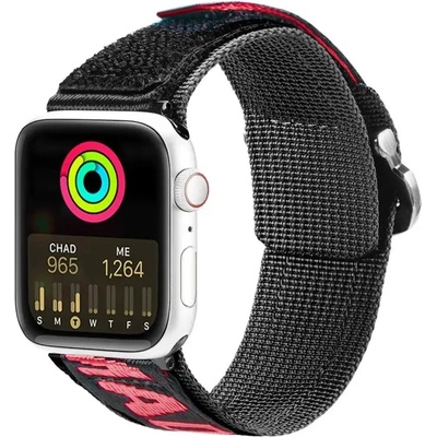 Dux Ducis Каишка Dux Ducis Strap (Outdoor Version) за Apple Watch Ultra, SE, 8, 7, 6, 5, 4, 3, 2, 1 (49, 45, 44, 42 mm), черно-червена (6934913035351)