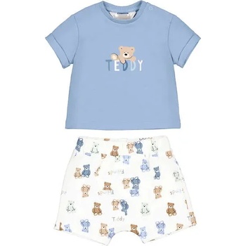 Mayoral Комплект къс панталон мечета и тениска в небесносиньо за новородено момче Mayoral