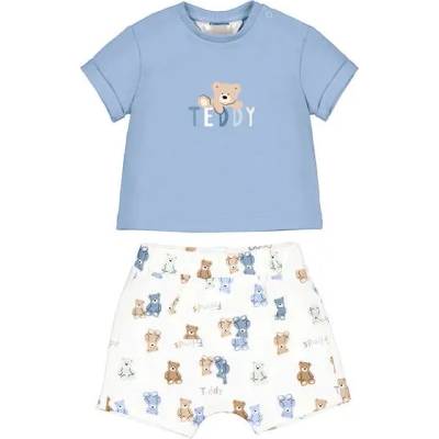 Mayoral Комплект къс панталон мечета и тениска в небесносиньо за новородено момче Mayoral