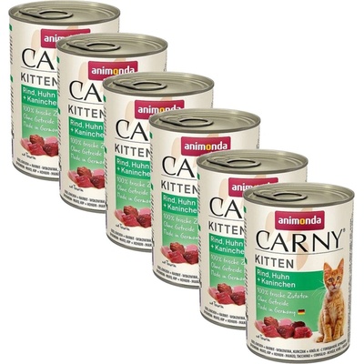 Animonda Carny Kitten - говеждо, пилешко и заек 6 x 400 г