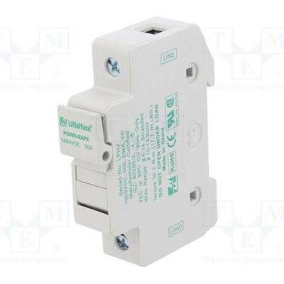 LITTELFUSE LPHV0001Z Zásuvka; 10x38mm; na přípojnici DIN; 30A; 1kV; Póly: 1; bilá