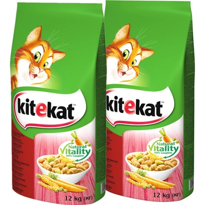KITEKAT s hovädzím mäsom a zeleninou 2 x 12 kg