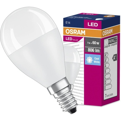 Osram VALUE E14 7W/840 CLP60 miniglobe studená bílá