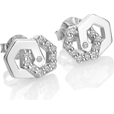 Hot Diamonds Stříbrné náušnice Hexagon DE876