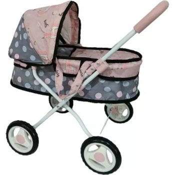 DIMIAN Бамболина: Детска количка с навес - розово-сиво (bd2114)