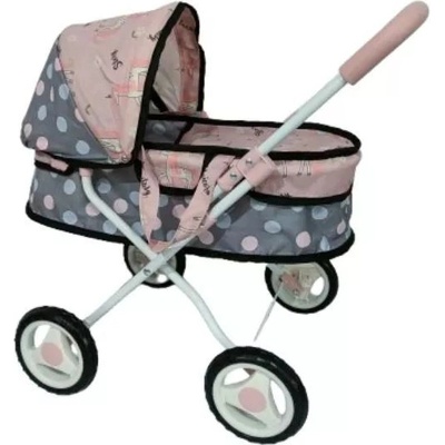 DIMIAN Бамболина: Детска количка с навес - розово-сиво (bd2114)