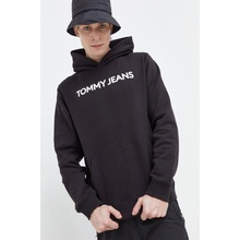 Tommy Jeans černá s kapucí s potiskem DM0DM18413