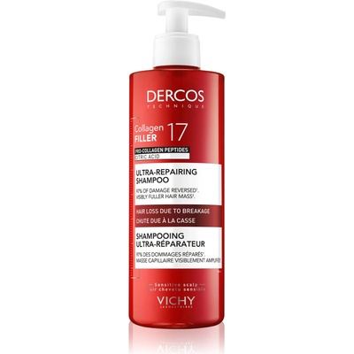 Vichy Dercos Collagen Filler 17 hĺbkovo regeneračný šampón proti lámavosti vlasov 400 ml