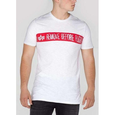 Alpha Industries tričko Remove Before Flight bílé