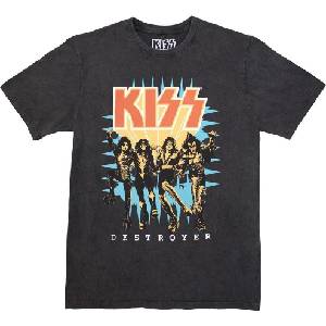 Kiss Destroyer 3D Logo Stone Wash Charcoal Grey 2XL Риза (KISSSTNW60MC05)