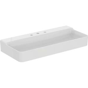 Ideal Standard Conca Ceram - Умивалник за монтаж върху плот 100x45 см, без преливник, с 3 отвора за смесител, бял T383601 (T383601)