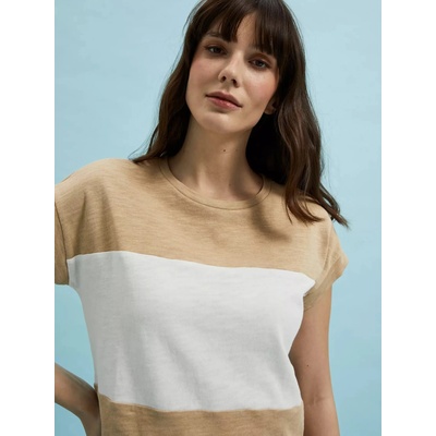 Moodo Бяла и бежова дамска раирана риза Moodo Moodo | Bezhov | ЖЕНИ | XS