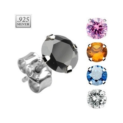 Šperky eshop puzetové náušničky kulaté různé barvy Z32.9 jantarová