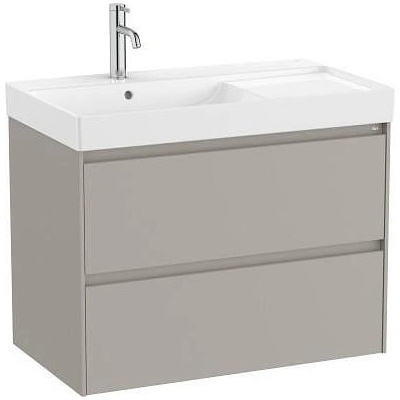 Roca Шкаф с 2 чекмеджета и умивалник с ляво разположение на купата, Ona, grey sand, 800 х 460 х 645 mm (A851692510)