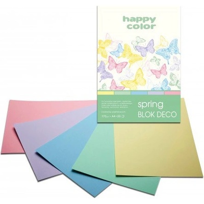 Paper Design Barevný papír A5 170g 20l 5 barev SPRING 5ks v bal