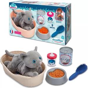 Simba Toys Ecoiffier: Плюшено коте с легло - 9 части (7600001903)