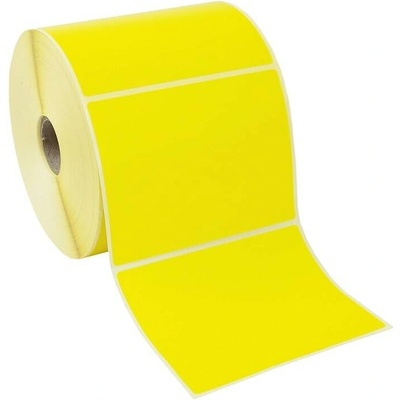 Samolepiace etikety 100x150 mm, 350 ks, žlté papírové pre TTR, rolka