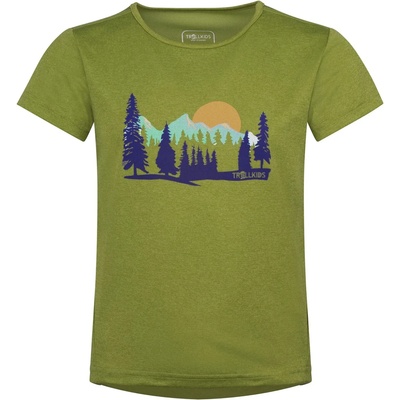 Trollkids Детска спортна тениска Trollkids Girl's Gudvangen Shirt Sport shirt - Hedge Green - размер 176 (EU) (704-5819-0320)