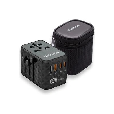 Verbatim Адаптер, Verbatim UTA-05 GaN III Universal Travel Adapter with 2 x USB-C PD 65W (32120)