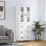 vidaXL Висок шкаф, бял, 69, 5x34x180 см, инженерно дърво (3198377)