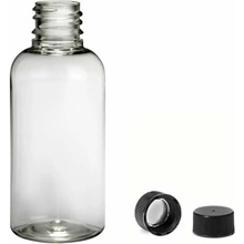 Via Plastová lahvička čirá s černým uzávěrem 50 ml