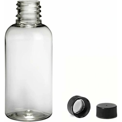 Via Plastová lahvička čirá s černým uzávěrem 50 ml