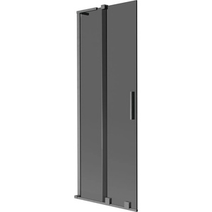 Mexen Velar L параван за вана 2-крилен плъзгащ се 70 x 150 см, графит, четкан gun gray - 896-070-003-41-66 (896-070-003-41-66)