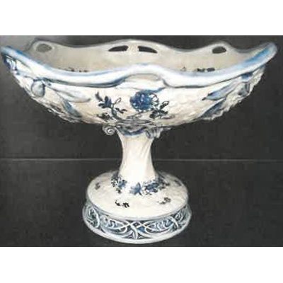 Dubí Cibulák Mísa secesní na noze originální cibulákový porcelán 25 cm