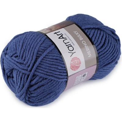 Pletací příze Merino bulky 100 g Varianta: 17 (551) modrá, Balení: 1 ks 42110/79188/203574