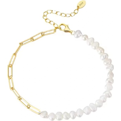 Olivie strieborný perlový náramok GOLD 8721